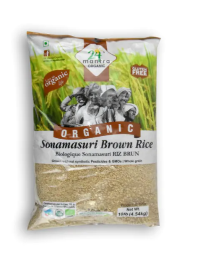 24 MANTRA ORGANIC Sonamasuri Brown Rice 10 LBS